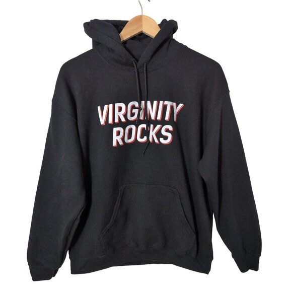 Virginity Rocks Hoodie Sweatshirt Mens M Black Danny Duncan Pullover - Picture 1 of 5